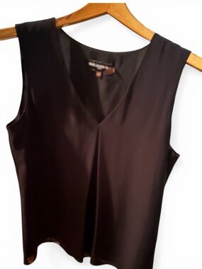 Karl Lagerfeld Black V-Neck Shell
